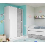 Dmora - armoire 2 portes downey 120 x 50 x 200 cm ciment blanc panneau effet bois Dmora - armoire 2 portes downey 120 x 50 x 200 cm ciment blanc panneau effet bois