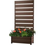 Dobar jardini�re xxl en wpc avec brise - vue en treillis haut - grande jardini�re id�ale pour balcons ...