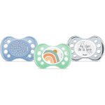 Dodie sucettes lot de 3 sucettes anatomiques jour et nuit 0 - 6 mois au clair de la lune