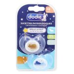 Dodie sucette physiologique nuit + 6m lot de 2