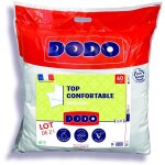 Dodo - lot de 2 oreillers - confortable - 60 x 60 cm - 100% polyester voluptair - blanc