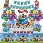 Dog anniversaire fte dcoration suppliedogbannire assiettes gobelet serviettes de table nappe cuillre ...