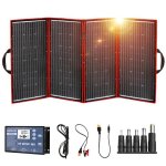 Dokio 300w kit panneau solaire pliable portable monocristallin avec 2 ports usb pour plein air a18