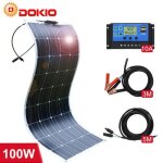 Dokio ? panneaux solaires flexibles 18v / 16v 100w pour camping - car / voiture / maison Dokio ? panneaux solaires flexibles 18v / 16v 100w pour camping - car / voiture / maison
