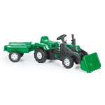 Dolu ranchero tracteur  pdales avec remorque et chargeur frontal vert / noir