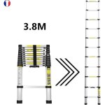 Domicile Échelle télescopique 3. 8m multi - fonction en aluminium 10 echelons 150 kg Domicile Échelle télescopique 3. 8m multi - fonction en aluminium 10 echelons 150 kg