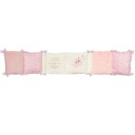 Domiva tour de lit jolly - microfibre 100% polyester - adaptable - blanc / rose - 30 x 180 cm Domiva tour de lit jolly - microfibre 100% polyester - adaptable - blanc / rose - 30 x 180 cm