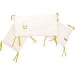 Domiva tour de lit leafy bunny - coton bio & polyester recylcl - adaptable lit 60 * 120 ou 70 * 140 ...