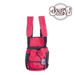 Sac ventral - doogy - 2343l - rouge - toile souple enduite - confort pour petits chiens