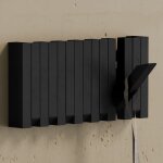 Doporro porte manteau mural bois pat�re murale 7 crochets r�tractable porte - manteau decoratif noir ...
