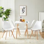 Dorafair lot de 4 chaises de salle  manger - blanc - scandinave - pieds bois