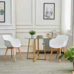 Dorafair table  manger ronde scandinave en verre 80 cm table de cuisine transparent