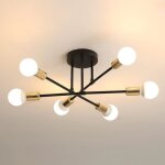 Dorlink lustre moderne r�glable 6 lumi�res lustre salon moderne industriel pour cuisine foyer chambree27(ampou ...