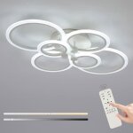 Dorlink plafonnier led dl1105 - 6 anneaux 76w - blanc avec t�l�commande - convient pour une chambre ou ...