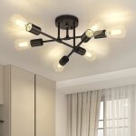 Dorlink lustre plafond ? noir ? e27 60w ? 6 lumires ? 52x52x24 cm