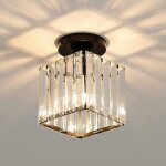 Dorlink plafonnier moderne en cristal ? lustre carr design douille e27 max 40w pour couloir salon salle ...