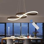Dorlink suspension led moderne 80w noir - dimmable avec tlcommande - luminaire design pour salon chambre ...