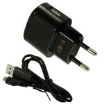 Pour doro phoneeasy 632s : chargeur secteur usb 1a & cable