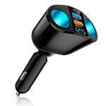 Double allume cigare 12v voiture 20w avec voltm�tre led 2. 4a + qc3. 0 + pd charge rapide adaptateur ...
