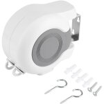 Double fil à linge rétractable de 26 mètres (2 x 13 m) corde à linge rétractable extérieur ou interieur ... Double fil à linge rétractable de 26 mètres (2 x 13 m) corde à linge rétractable extérieur ou interieur ...