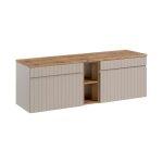 Double meuble de salle de bain  suspendre iconic cashemire 120 cm avec le plan 140 cm et lextension ...
