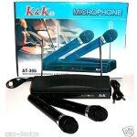 Double micros microphone sans fil wireless vhf / r�cepteur karaok�