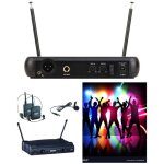 Double micro sans fil ? serre t�tes ? cravate pro vhf dj karaoke - 2 canaux - fr�quence 178. 5 - 183. ...