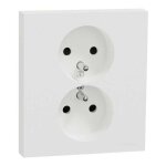 Schneider odace s921089 - double prise 2p + t avec plaque blanc craie (installation 1 poste)