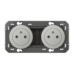 Double prise de courant 2p + t surface précâblée 16a dooxie - finition alu - 600432 - legrand Double prise de courant 2p + t surface précâblée 16a dooxie - finition alu - 600432 - legrand