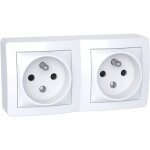 Double prises de courant alrea connexion rapide avec cadre saillie blanc polaire 2p + t avec obturateurs ...