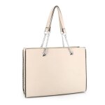Sac cours format a4 lyce chane grande taille xl - beige - double tree - synthtique