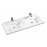 Double vasque � encastrer - otitec - 120x46 cm - blanc brillant - rectangulaire - c�ramique sanitaire ...