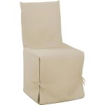 Douceur dinterieur housse de chaise unie  nouettes 50x50x50 cm essentiel naturel
