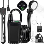 Douche de camping chauffante 2000 w batterie 6000 mah �cran led id�ale pour voyage randonn�e voiture ...
