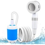 Douche de camping portable - pompe de douche �lectrique avec batterie rechargeable 4000 mah - pompe � ...