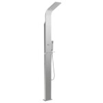 Douche d'extérieur en acier inoxydable incurvé - argent - 15 x 44 x 210 cm Douche d'extérieur en acier inoxydable incurvé - argent - 15 x 44 x 210 cm