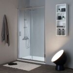 Douche en niche avec porte coulissante 100 cm cristal 6 mm new giada