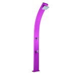 Douche solaire aluminium spring avec rince - pieds - formidra - rose - 228cm - 30l
