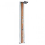 Douche solaire hybride - formidra - dada 40l - aluminium - bois - 228cm