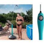 Douche solaire pour piscine gf sunny style - bleu - avec mlangeur et rservoir deau intgr