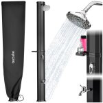 Douche solaire - tectake - douche ofanto 35 l pivotante mitigeur monocommande 217 x 46 x 28 cm - noir ...