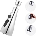 Douchette robinet de cuisine pivotant � 360� 3 modes embout robinet d?evier rotatif mitigeur evier douchette ...