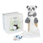 Doudou attache - sucette panda - doudou & compagnie unicef - blanc - 0 / 17 cm