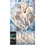 Doudou b�b� lapin plat ? motifs color�s ? peluche
