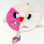 Doudou cigogne alsace - rose