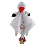 Doudou cigogne - blanc / cru