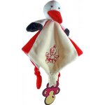 Doudou cigogne - cru / rouge