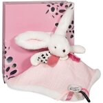 Doudou et compagnie - doudou lapin - 25 cm - blanc / rose