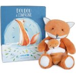 Doudou et compagnie - unicef bebe et moi - renard - 25 cm - orange - boite cadeau - dc3790