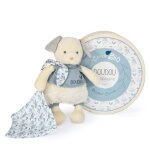 Doudou pantin chien en coton bio - doudou et compagnie - bleu - b�b� - 0 mois - naissance